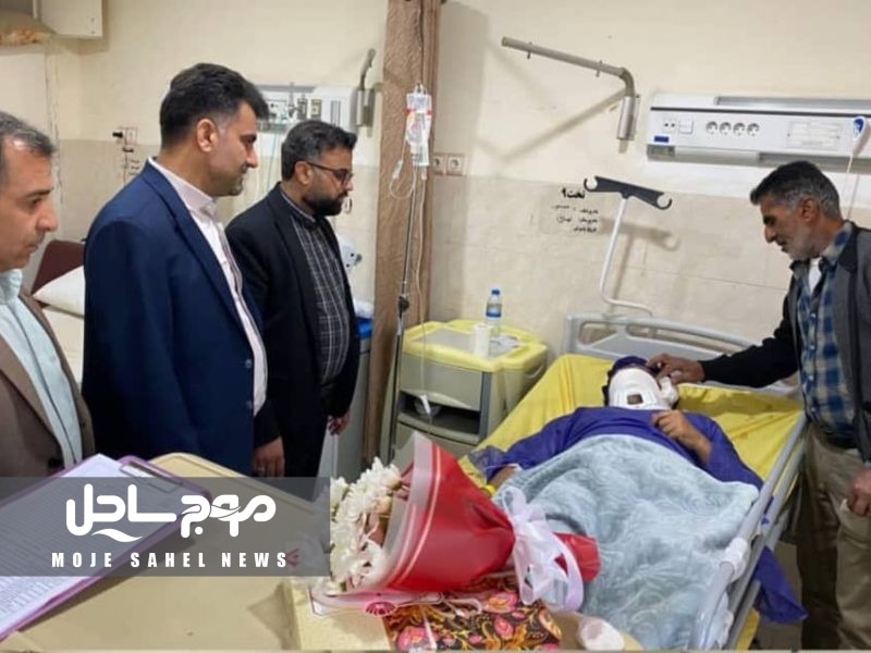 عیادت مسئولان قضایی بندرلنگه از مجروح حادثه تروریستی شب گذشته در این شهرستان