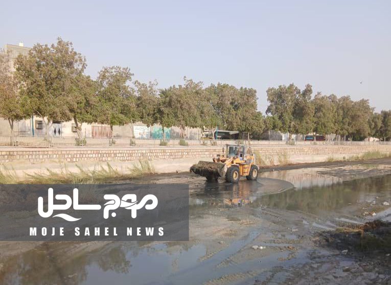 پاکسازی خور گور سوزان توسط خدمات شهری مناطق شهرداری بندرعباس