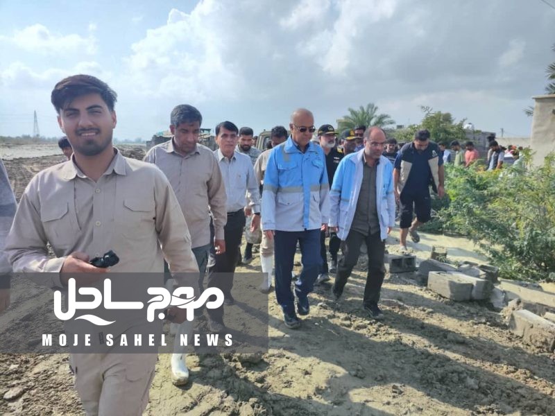 بازدید استاندار هرمزگان از مناطق سیل‌زده جاسک