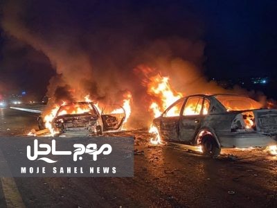 حریق دو خودروی سبک در محور بندرعباس ـ حاجی‌آباد ۱۲ مصدوم بر جای گذاشت